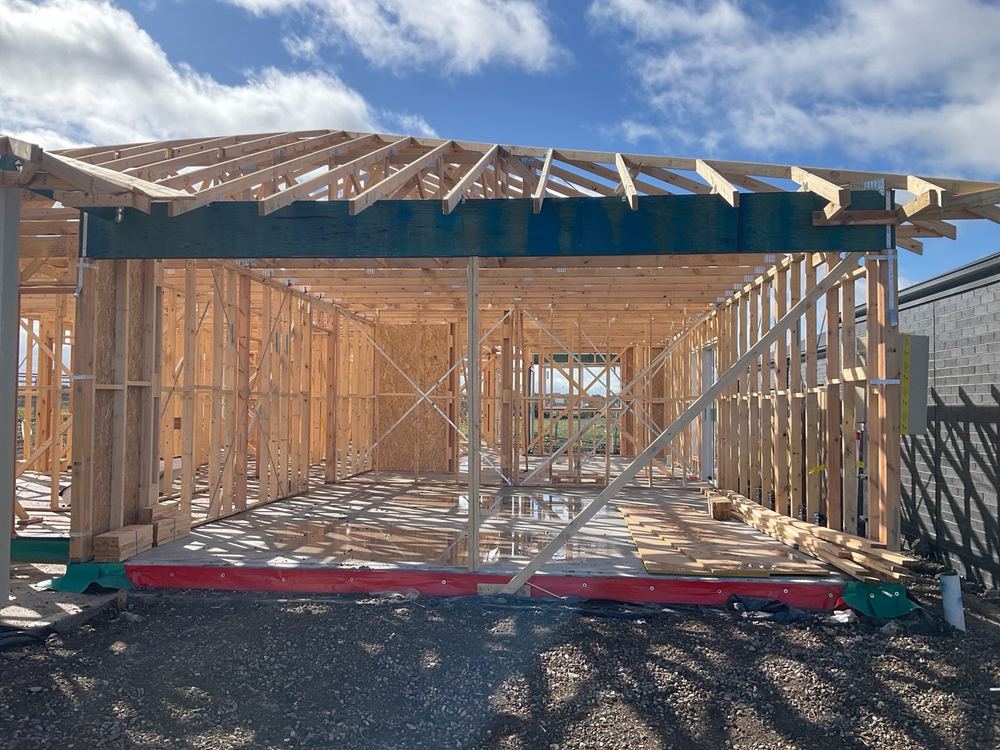 Lintel tie-downs on a Sunbury frame