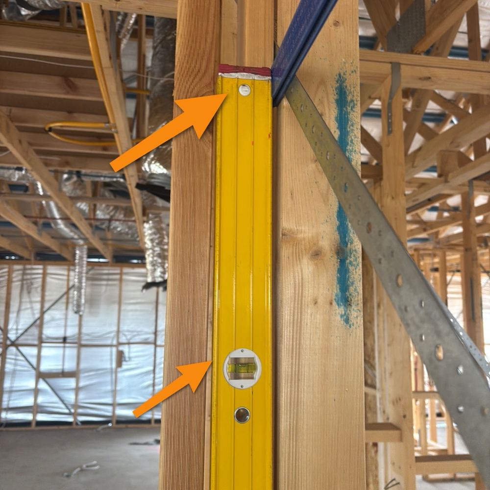 Stud left loose and out of plumb ahead of the plasterers, Sunbury