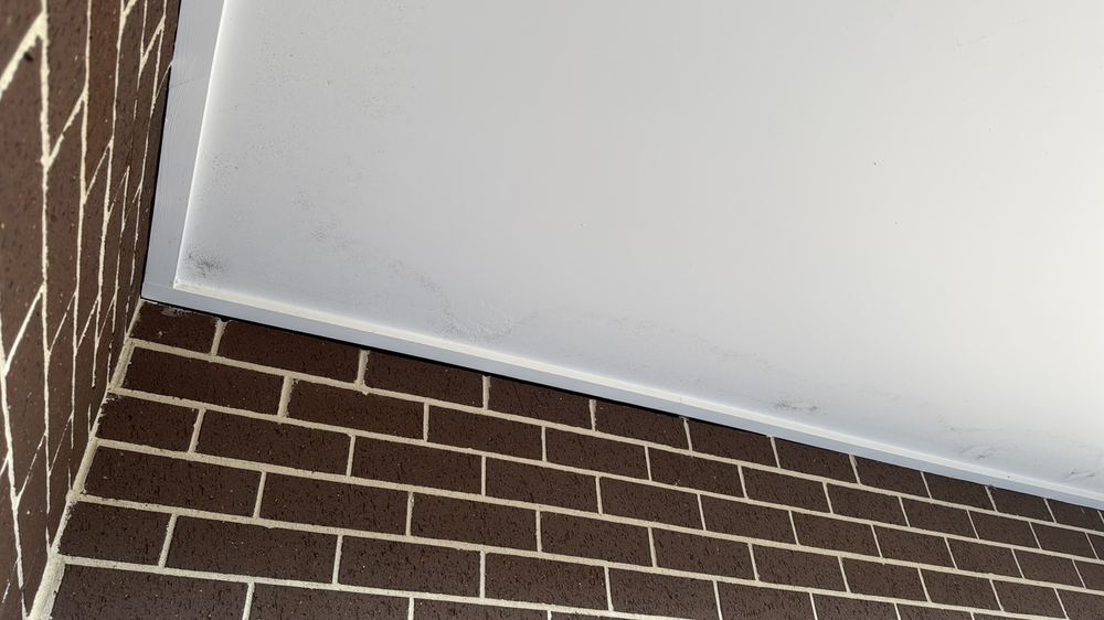 Water stains and mould under the eaves, possibly an active leak, found during a pre-purchase inspection in Wallan